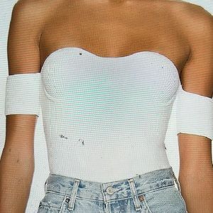 Authentic Helmut Lang White Contour Top